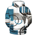 3D Graphic Printed Geometric Pattern Hoodies