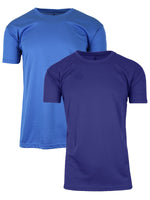 2-Pack Men's Short Sleeve Moisture-Wicking Quick Dry Performance Crew Neck Tee (S-2XL)