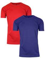 2-Pack Men's Short Sleeve Moisture-Wicking Quick Dry Performance Crew Neck Tee (S-2XL)