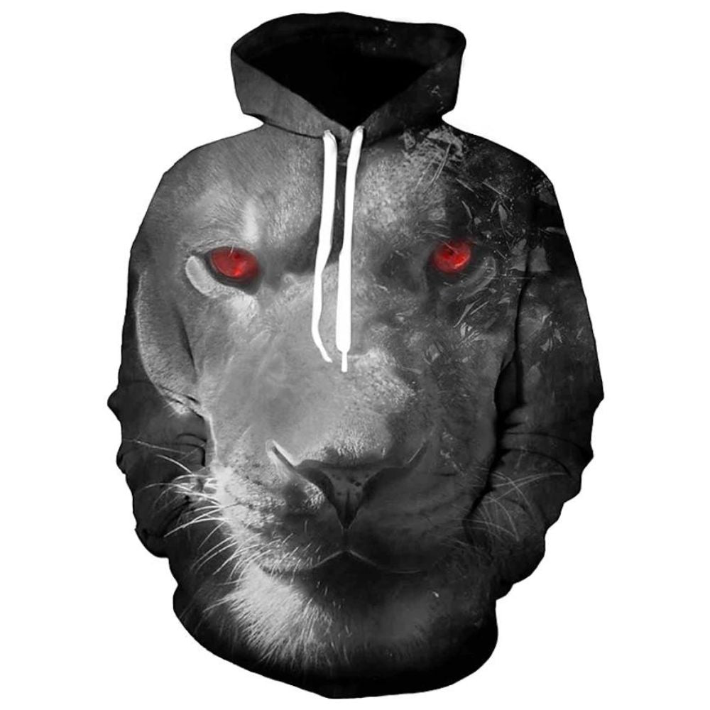 3D Graphic Printed Hoodies Lion