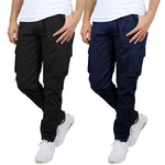 2-Pack Men's Flex-Stretch Cotton Cargo Pants – Comfortable, Durable & Versatile (31-Inch Inseam)