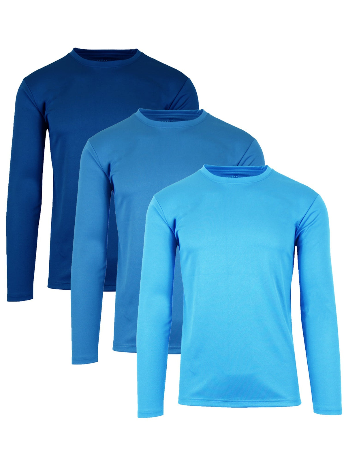 3-Pack Men's Long Sleeve Moisture-Wicking Crew Neck Tees – Quick Dry, Odor Resistant, Wrinkle-Free Active Shirts
