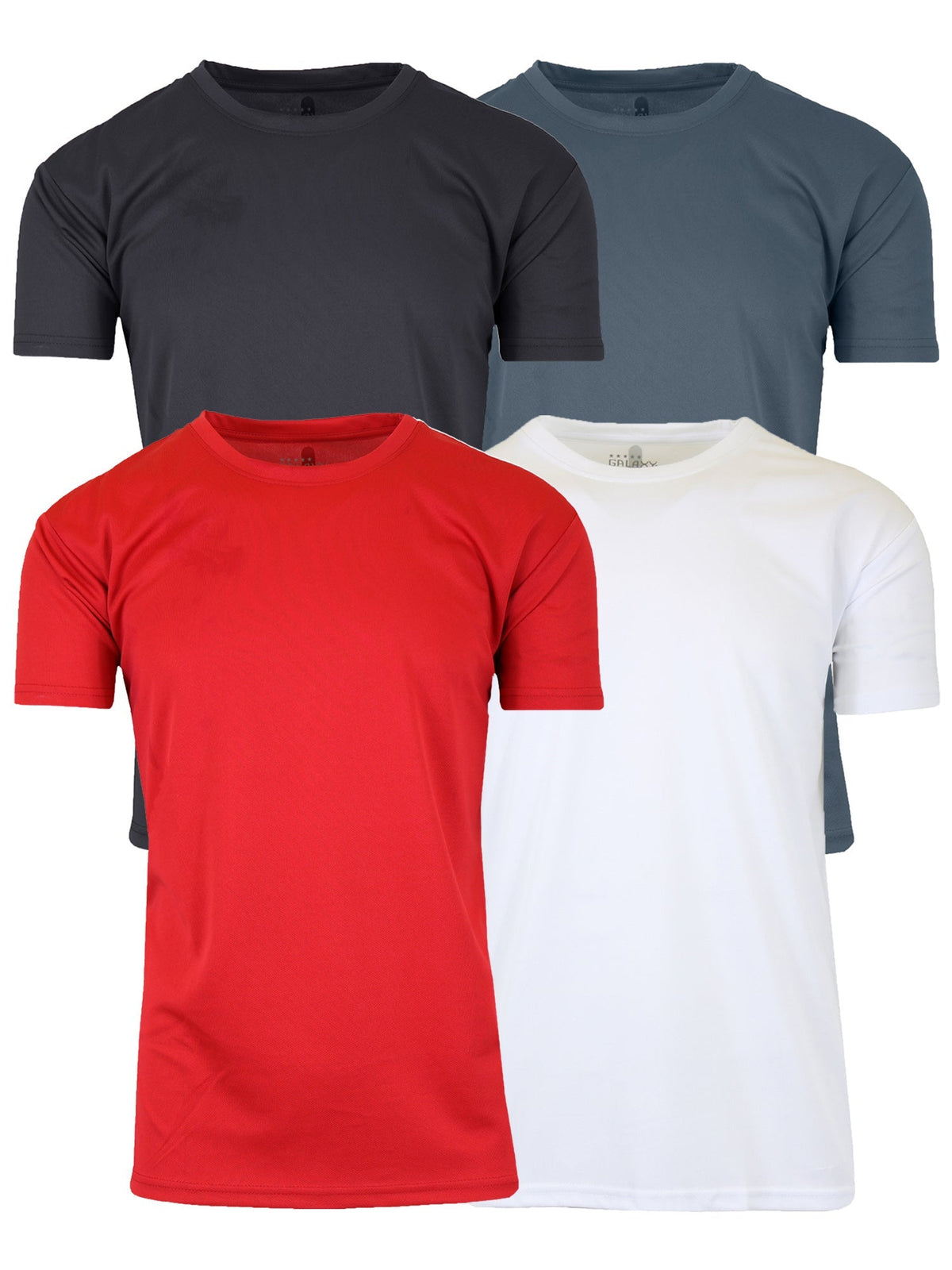 4-Pack Men's Short Sleeve Moisture-Wicking Quick Dry Performance Crew Neck Tee (S-2XL)