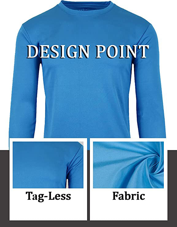 3-Pack Men's Long Sleeve Moisture-Wicking Crew Neck Tees – Quick Dry, Odor Resistant, Wrinkle-Free Active Shirts