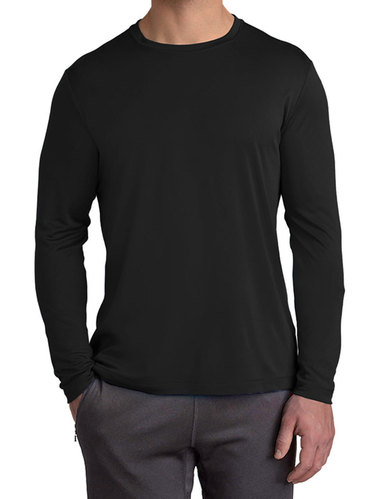 Men's Long Sleeve Moisture-Wicking Crew Neck Tees – Quick Dry, Odor Resistant, Wrinkle-Free Active Shirts