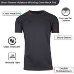 4-Pack Men's Short Sleeve Moisture-Wicking Quick Dry Performance Crew Neck Tee (S-2XL)