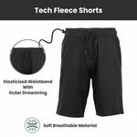 Men's 3-Pack Tech Fleece Performance Shorts With Heat Seal Zipper Pocket (Sizes, S-2XL)