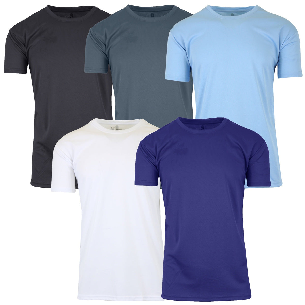 5-Pack Men's Short Sleeve Moisture-Wicking Quick Dry Performance Crew Neck Tee (S-2XL)