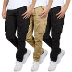 3-Pack Men's Flex-Stretch Cotton Cargo Pants – Comfortable, Durable & Versatile (31-Inch Inseam)