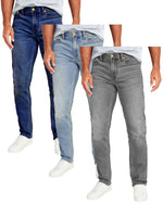 Men's 3-Pack Flex Stretch Slim Straight Jeans with 5 Pocket (Sizes, 30-42)