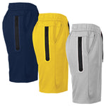 Men's 3-Pack Tech Fleece Performance Shorts With Heat Seal Zipper Pocket (Sizes, S-2XL)