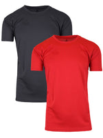 2-Pack Men's Short Sleeve Moisture-Wicking Quick Dry Performance Crew Neck Tee (S-2XL)