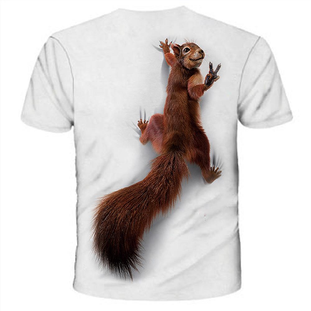 3D Graphic Short Sleeve Shirts Squirrel