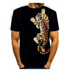 3D Graphic Short Sleeve Shirts Tiger