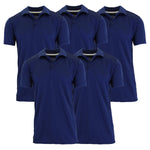 5-Pack Men's Short Sleeve Polo Shirts – Moisture-Wicking, Stretch Knit, Tagless, Regular Fit for All-Day Comfort