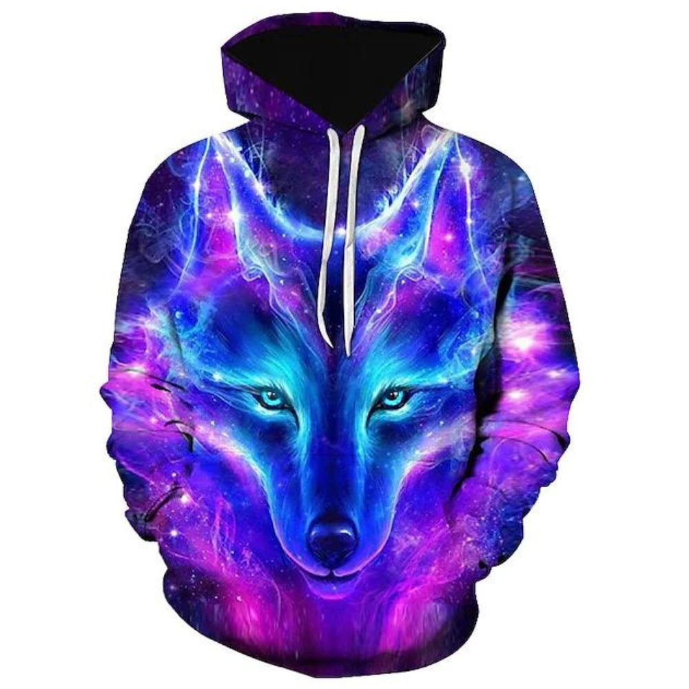 3D Graphic Printed Hoodies Wolf