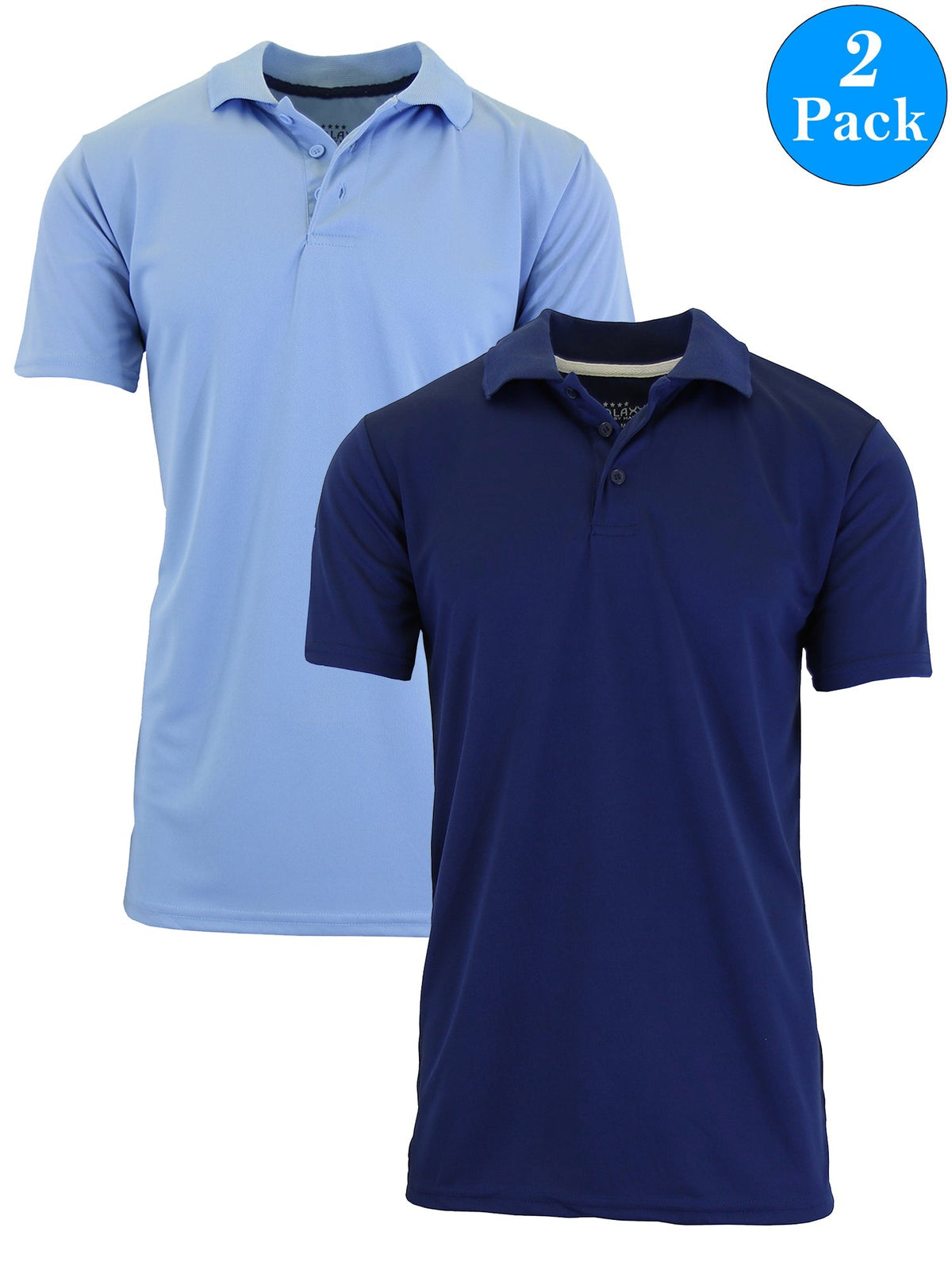 2-Pack Men's Short Sleeve Polo Shirts – Moisture-Wicking, Stretch Knit, Tagless, Regular Fit for All-Day Comfort (S-3XL)