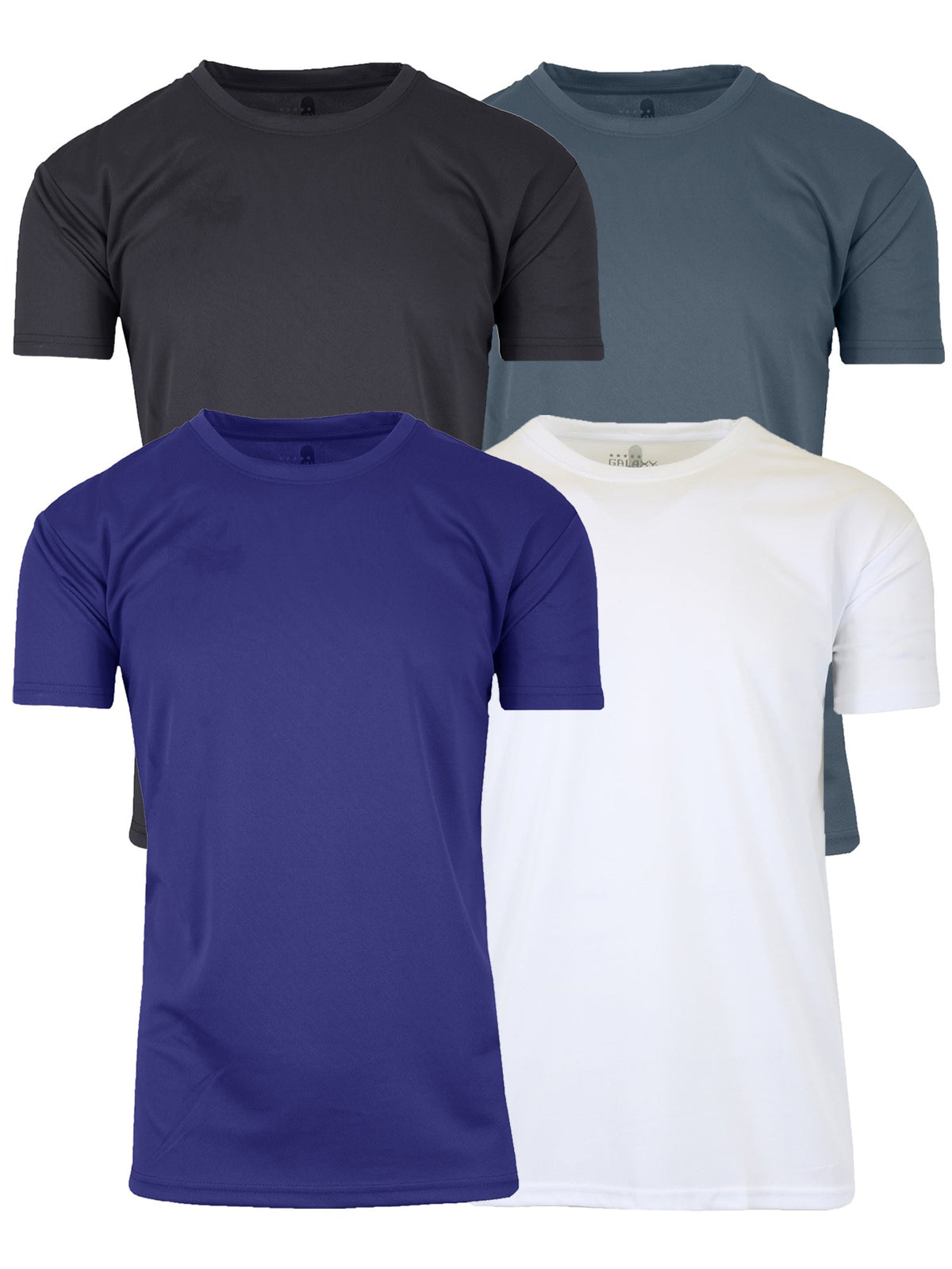 4-Pack Men's Short Sleeve Moisture-Wicking Quick Dry Performance Crew Neck Tee (S-2XL)