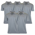 5-Pack Men's Short Sleeve Polo Shirts – Moisture-Wicking, Stretch Knit, Tagless, Regular Fit for All-Day Comfort
