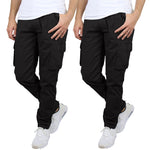 2-Pack Men's Flex-Stretch Cotton Cargo Pants – Comfortable, Durable & Versatile (31-Inch Inseam)