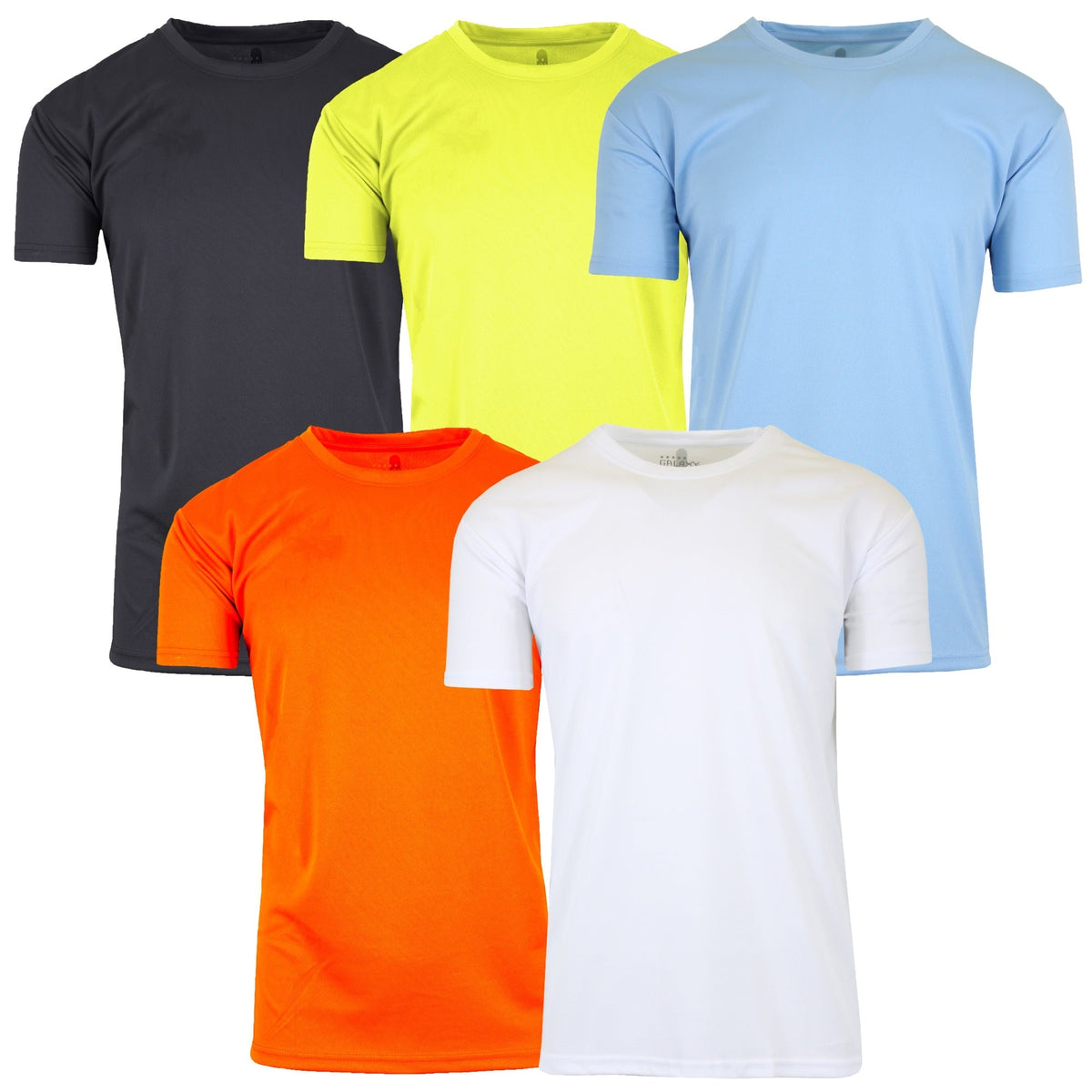 5-Pack Men's Short Sleeve Moisture-Wicking Quick Dry Performance Crew Neck Tee (S-2XL)