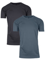 2-Pack Men's Short Sleeve Moisture-Wicking Quick Dry Performance Crew Neck Tee (S-2XL)
