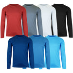 3-Pack Men's Long Sleeve Moisture-Wicking Crew Neck Tees – Quick Dry, Odor Resistant, Wrinkle-Free Active Shirts